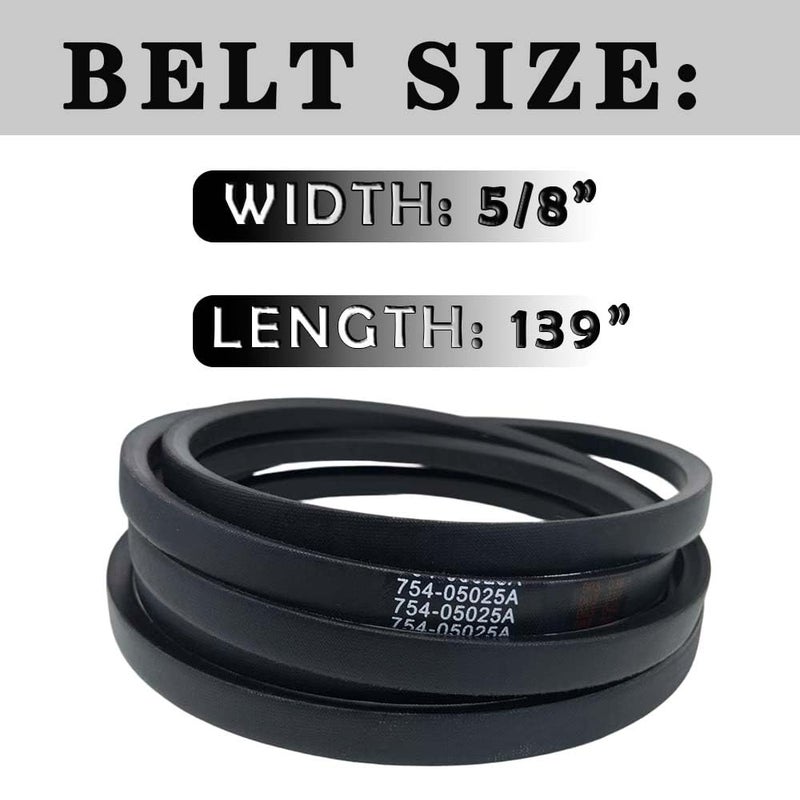 CTPOWER Replaces 954-05025A Lawn Mower 54" Kevlar Deck Belt 5/8" x 139" for Cub Ct Craftsman Troy-Bilt CMXGZAM501064 490-501-C064 490-501-M064 754-05025 754-05025A 954-05025 - Image 2
